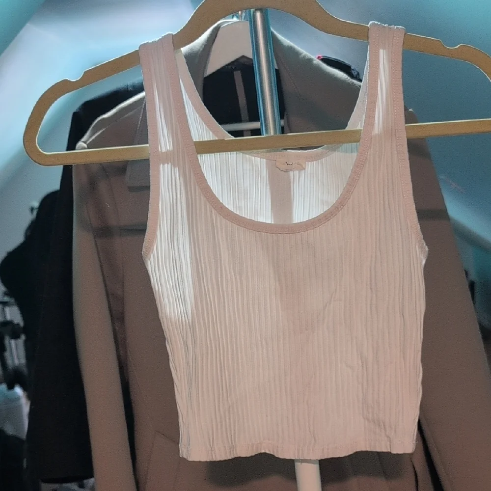 White Ribbed Tank Top - Picture 1 of 4